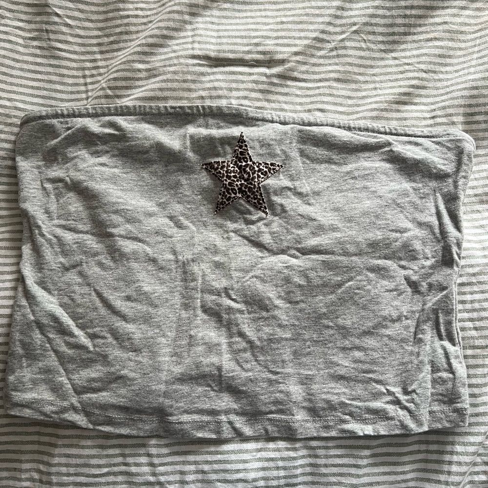 Grayson Threads Gray Tube Top with Star Detail